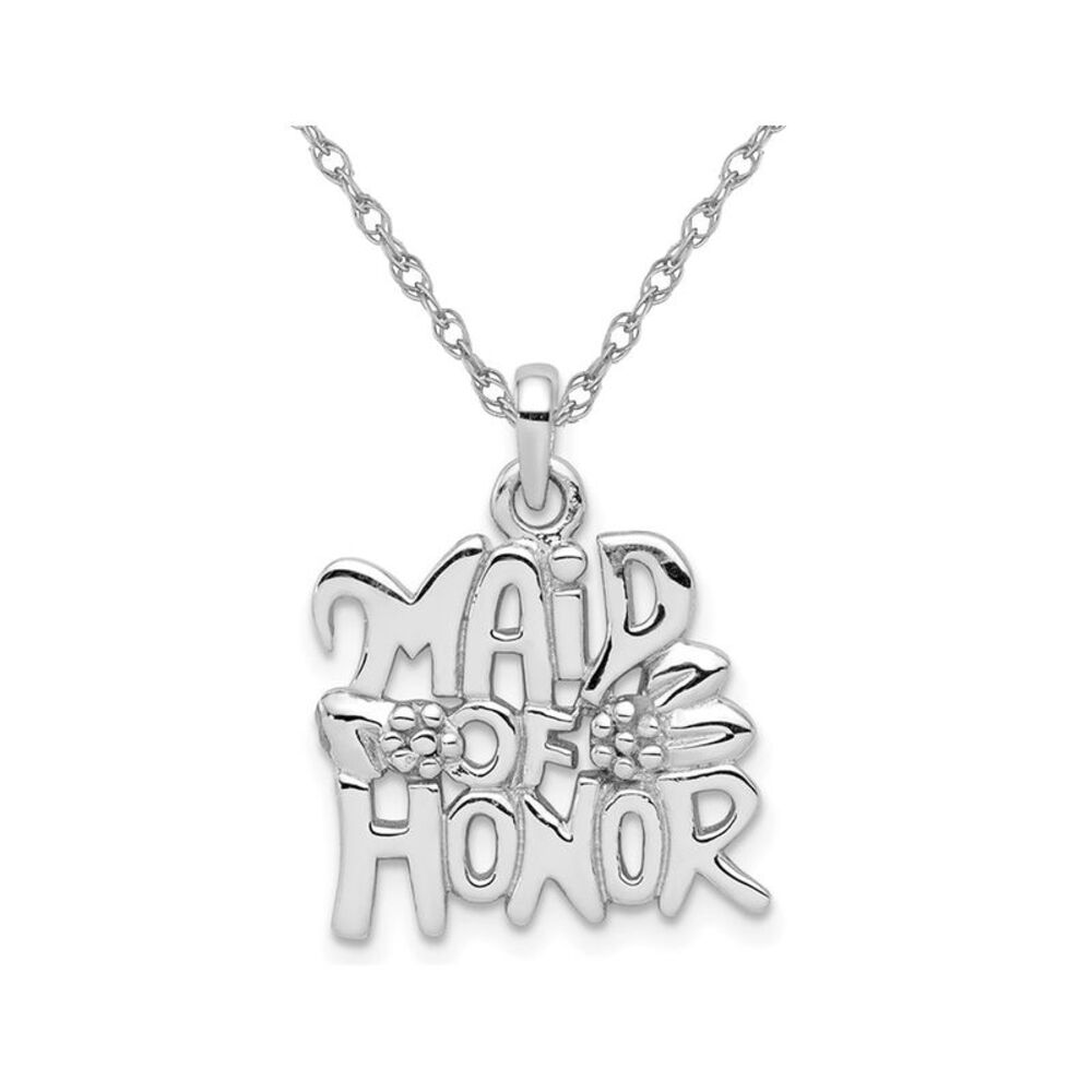 Sterling Silver MADE OF HONOR Necklace Pendant with Chain